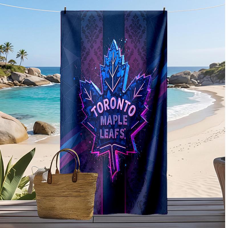 Asciugamano da Spiaggia Stampa Toronto Maple Leafs Morbido Portatile Asciugatura Rapida?Asciugamano Asciutto Per Piscina Vacanza Estiva Sport all'Aperto
