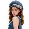 Double Brim Cornice Denim Beret Children Spring And Autumn Casual Versatile Cloud Painter Hat Shows Small Face