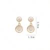 Korean Geometric Cat's Eye Dangle Earrings - Versatile Luxury Statement for Women