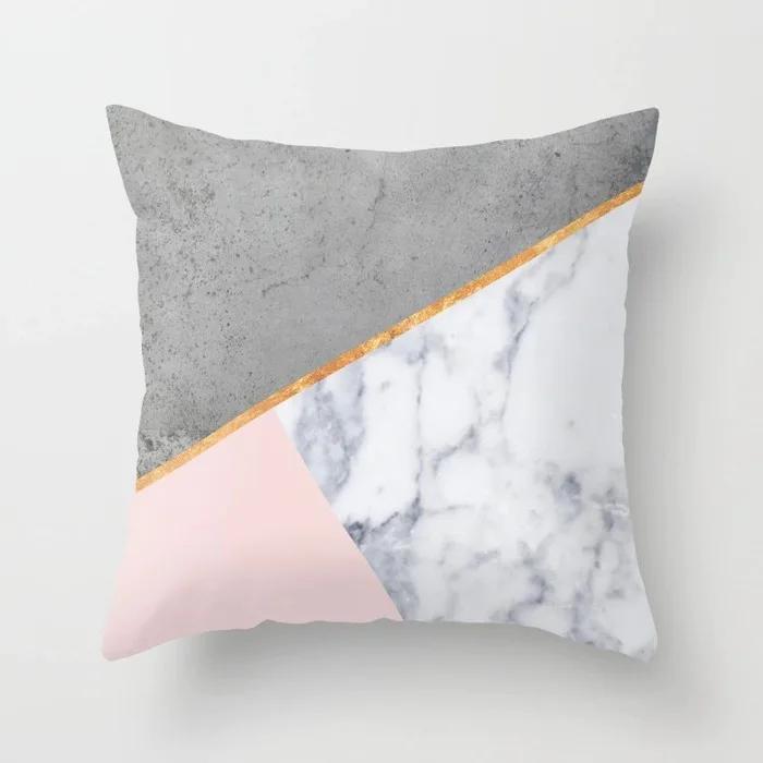 Brief Marble Geometric Sofa Decorative Pillowcase Polyester 45*45 Pillow Case Throw Pillow Home Decor Cushion Cover