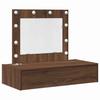 Makeup Table with Drawers Brown 83 X 40 X 70 Cm Engineered Wood