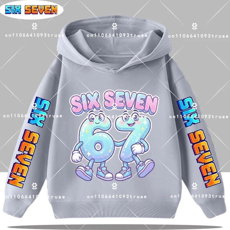 Bruh 67 Six Seven Funny Brainrot Meme Children's Hoodie Boys Girl Hooded Pullover Hiphop Streetwear Soft Casual Warm Sweatshirt