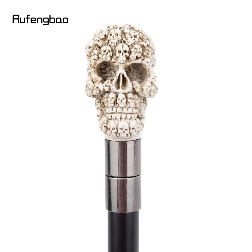 Yellow Resin Skull Head Walking Cane Fashion Decorative Steel Stick Gentleman Elegant Cosplay Cane Knob Crosier 94cm