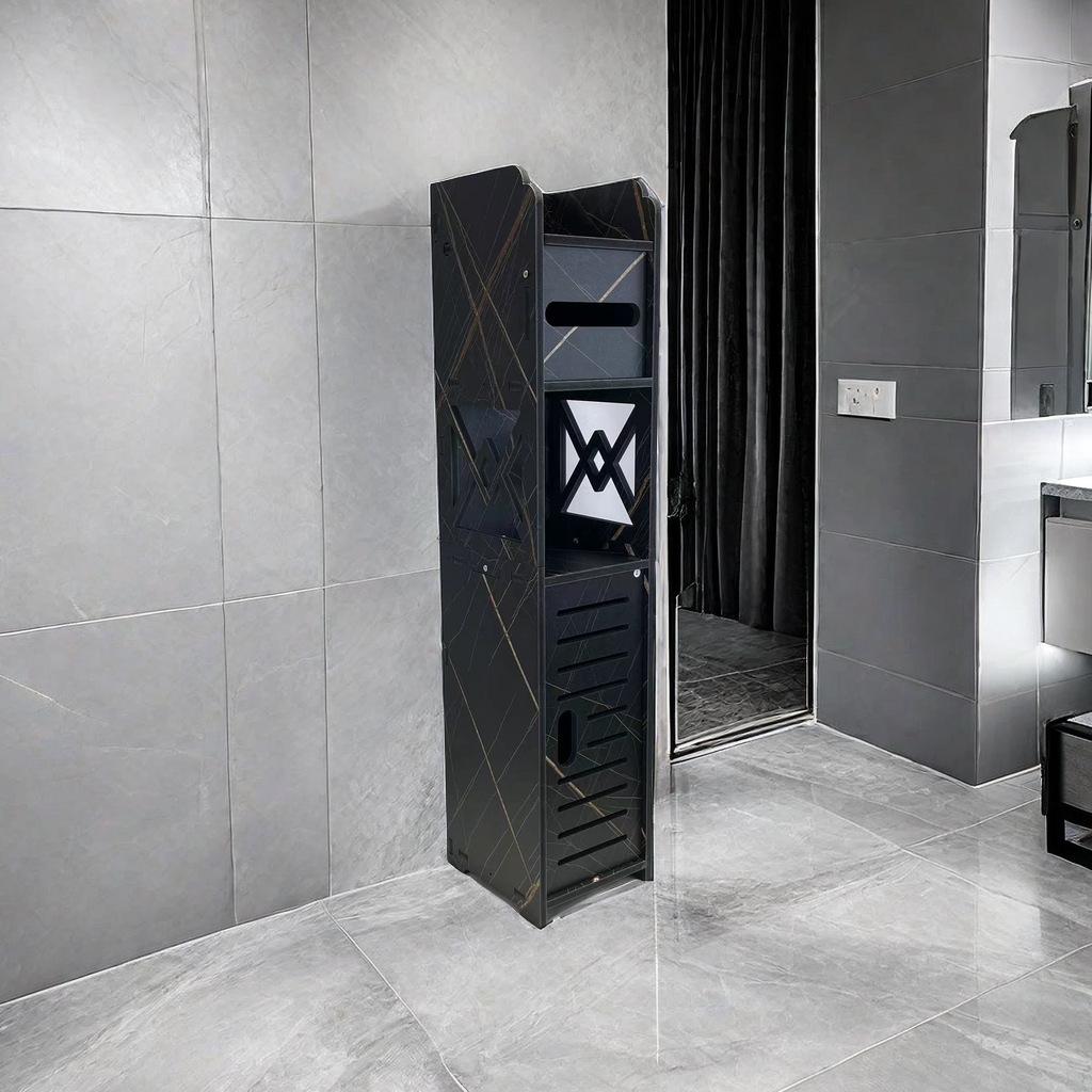 Punch-Free Bathroom Storage Rack: High-End Bathtub & Toilet Side Cabinet