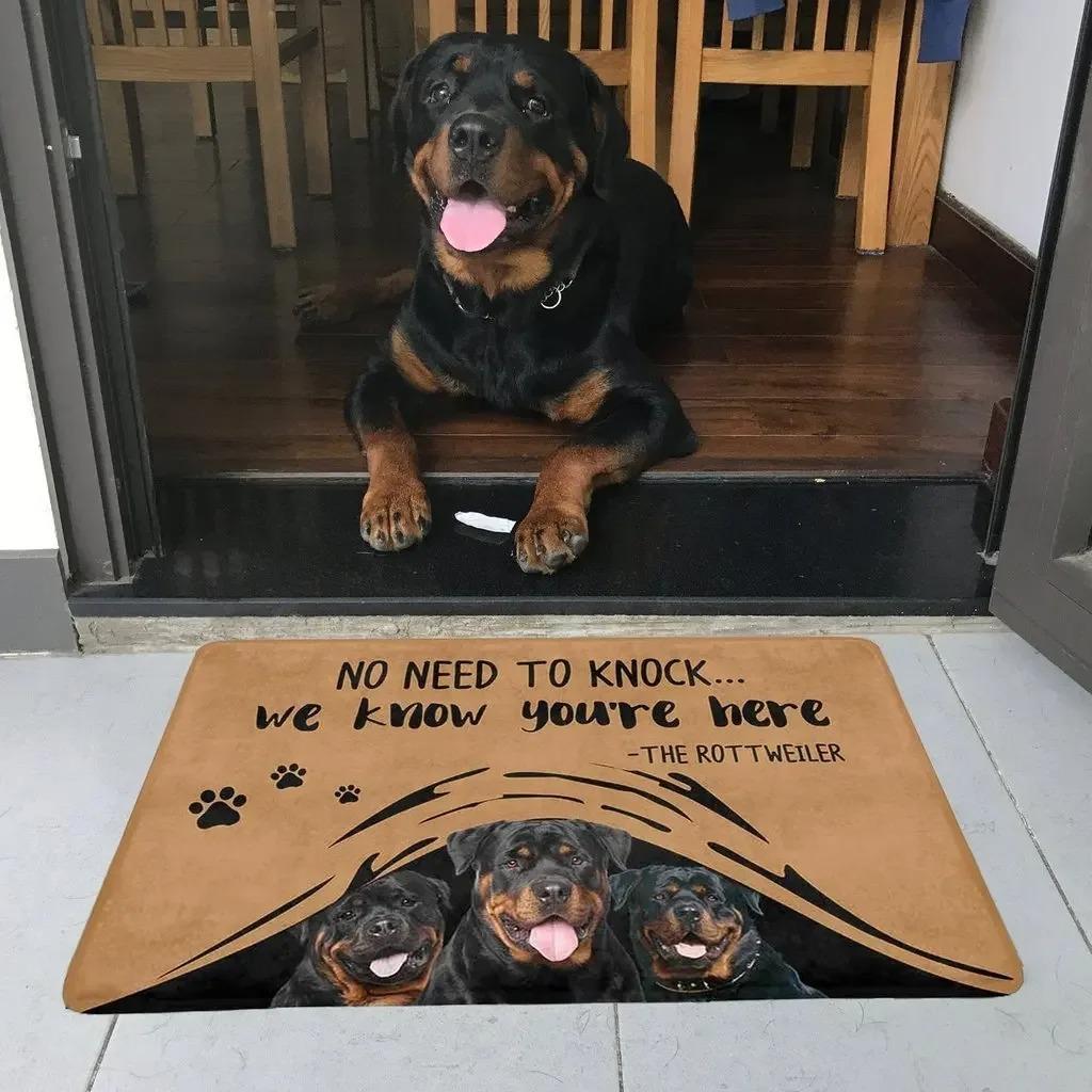 No Need To Knock Husky Doormat 3D Printed My Dog Doormat Non Slip Door Floor Mat Decor Porch Doormat