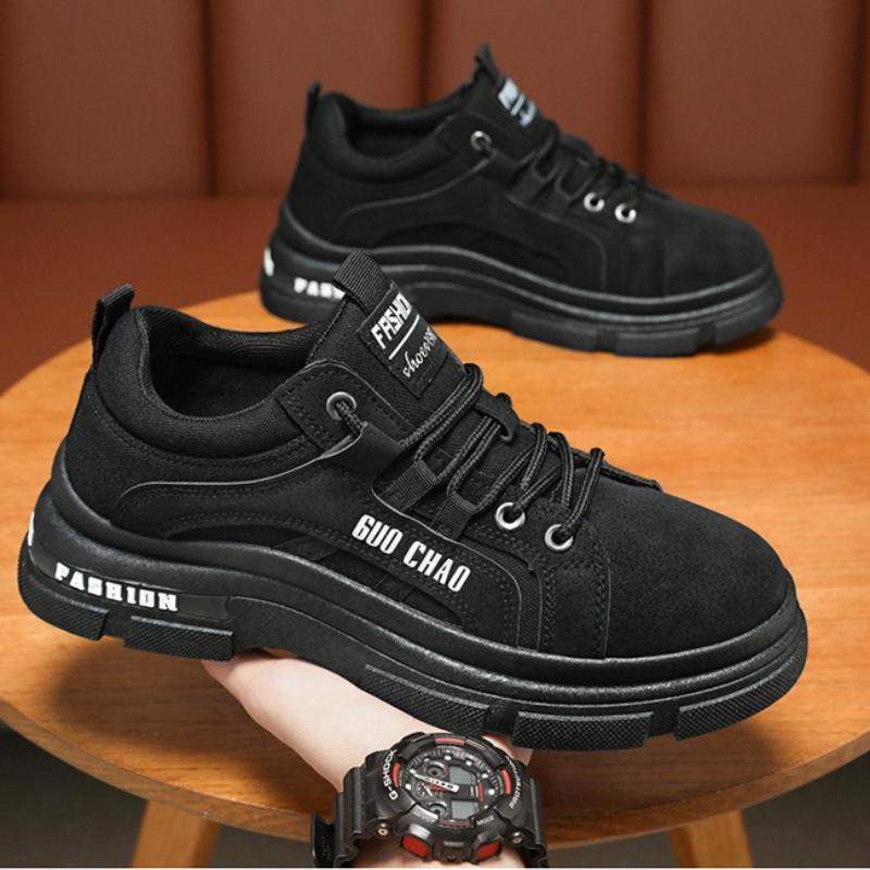 Fashion Lace-up Men's Hiking Shoes New Breathable Platform Work Shoes Comfortable Non-slip Casual Sneakers Outdoor Jogging Shoes