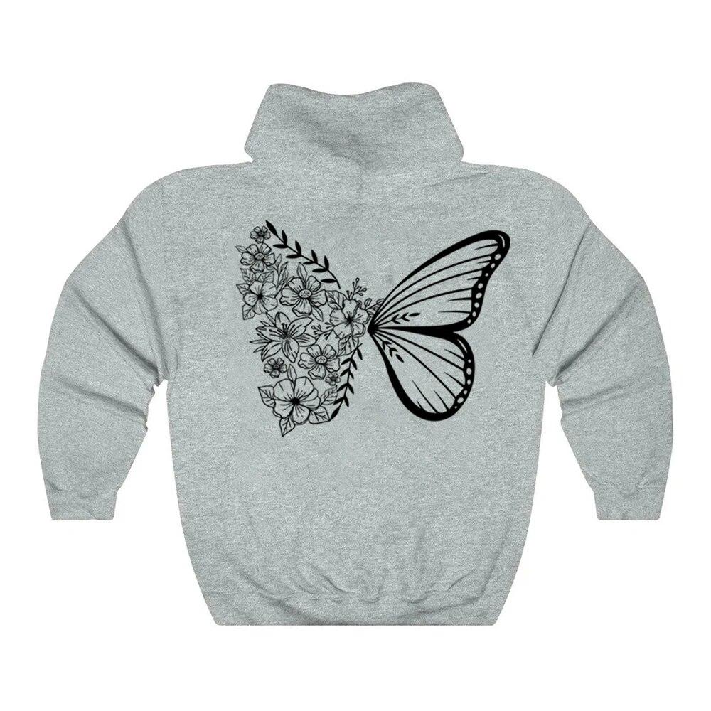 Butterfly Mikina s kapucí Květinová Butterfly Mikina s kapucí Trendy Butterflies Inspirativní svetr Vintage Butterfly Grafické Mikiny Unisex Mikina