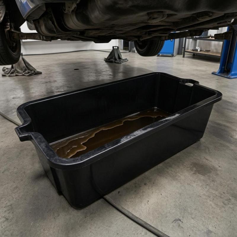 Oil Drain Pan Pouring Spout Parts Cleaning Pan Auto Maintenance Molded Garage Supply Lightweight for Mechanics
