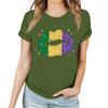 Women's Casual Carnival Print T-Shirt Round Neck Pullover Short Sleeve Top