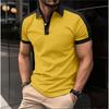 Men's Short-Sleeve Button-Down Polo Shirt Street Fashion Top Men's Clothing