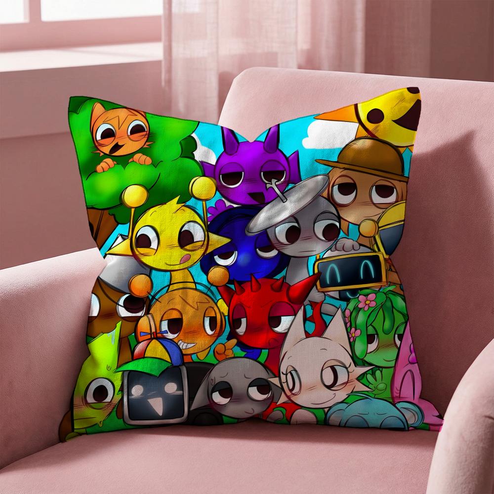 S-Sprunki BRAND Kissenbezug Mehrzweck-Kissenbezug für Zuhause & Auto - Wendbar, Weich & Langlebig für den täglichen Gebrauch