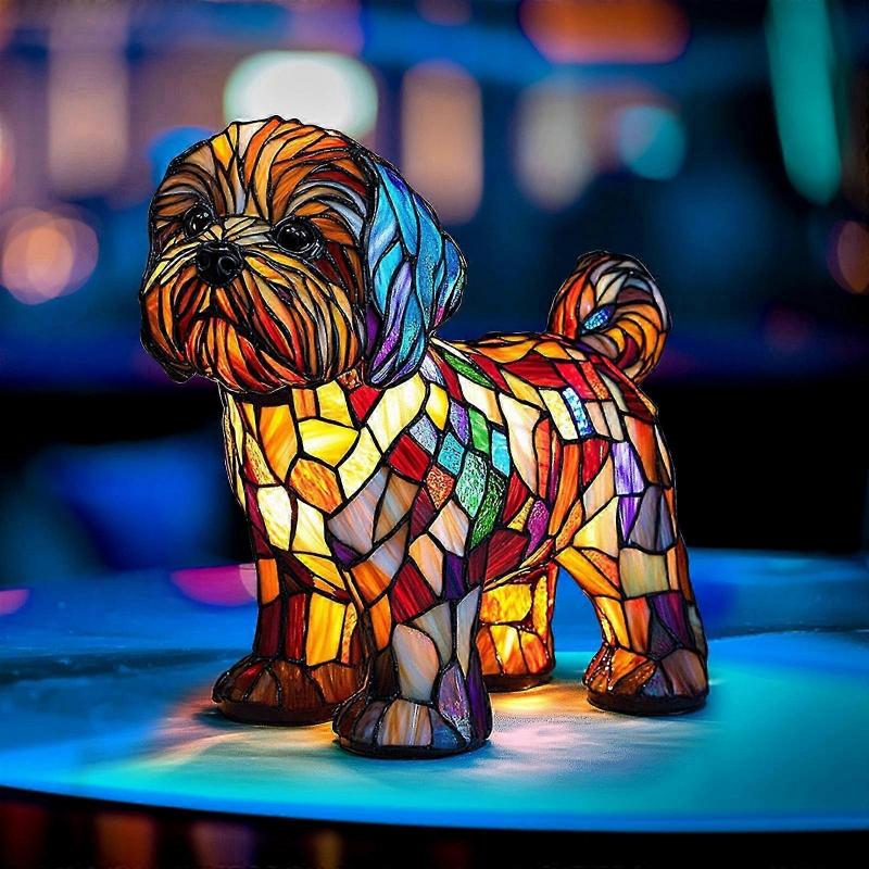 Miniature Dog Shaped LED Desk Lamp PUW5157 Cute Night Light for Home Office Decor Warm White Touch Control