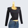 Autumn and Winter Thick Round Neck Short Long-Sleeved Knitting Sweater Sunken Stripe Stretch Pullover Pure Color Bottoming Shirt Women's Clothing