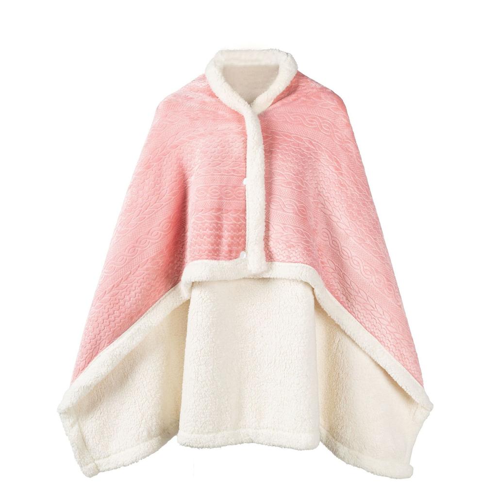 Double Layer Poncho Blanket No Sleeves Easy On Off Drape and Go Shawl Gift for Women Who Have Everything Gifts for Grandma Mom