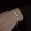 Set of Shiny Silver Plated Collarbone Chain Necklace Bracelet Jewelry, Women's Minimalist Starry Sky Accessories