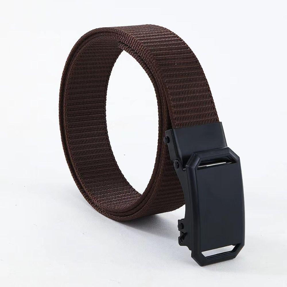 Luxury Brand Nylon Braided Belt Business Casual Canvas Strap Men Automatic Buckle Waistband