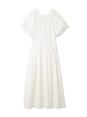 Linen Puff Sleeve Dress