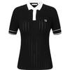 Fila Logo Knitted Polo Golf Short Sleeve T-Shirt Women Tops Black A11W335405F-BK