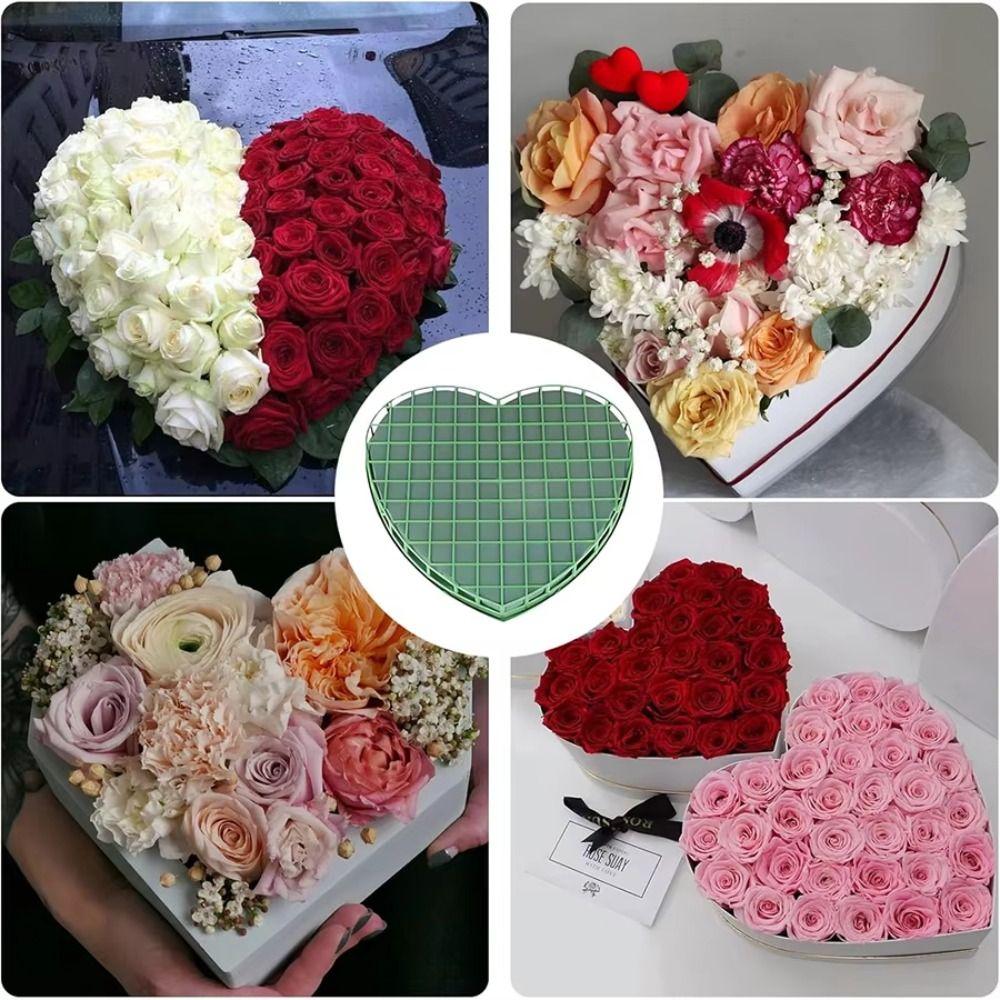 Heart Shaped Floral Foam Blocks With Suction Cup Green Color Floral Bricks Professional Tool Reusable Florist Sponge