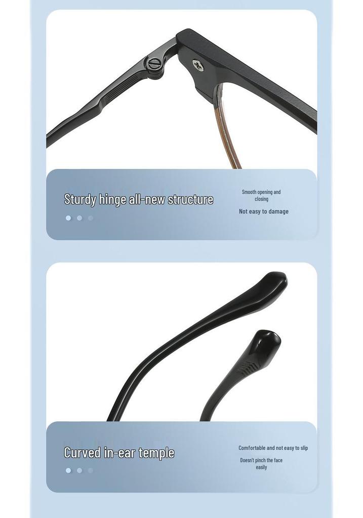 Two-Tone Aluminum Titanium Optical Glasses Frame - Ultra-Light Aviator Design (5102)