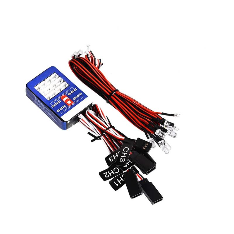 Simulation Flash Light 12 LED Lighting Kit Steering Brake Yokomo Tamiya HSP HPI AXIAL RC4WD TRX for 1/10 Scale Models RC Car