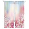 Dream Cherry Blossom Pink Sheer Curtains For Girl Kids Bedroom Kitchen Window Drapes Curtain Home Decoration