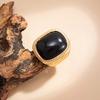 Anello/Orecchini Yousheng da Donna, con Grande Pietra Quadrata Design Retrò, Lega Resina Multipli Colori Stile Vintage Moda