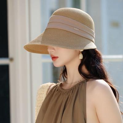 New Hat Women's Summer Solid Color Straw Hat Sun Protection Sun Hat Travel Vacation Fashion Sun Hat