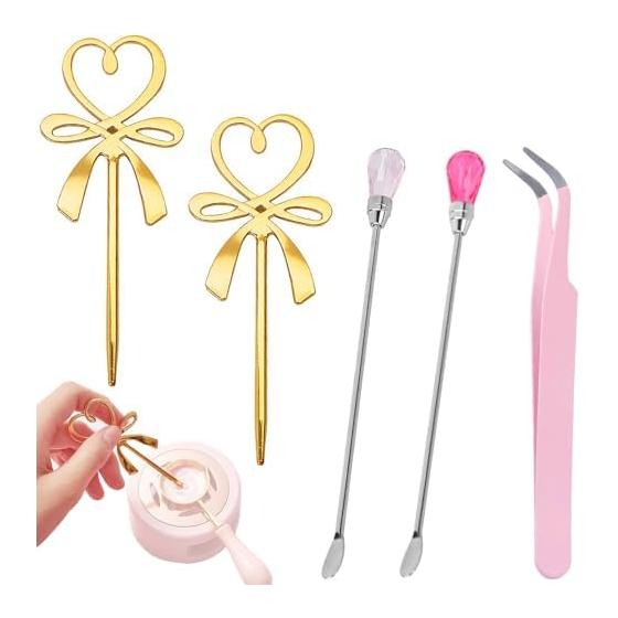 Sealing Wax Tool, Sealing Wax Stirring Rod, 5 Piece Set, Sealing Wax Stirring Spoon, For Melted Wax, Wax Pills, Melting Aid, Cute Heart Shape,