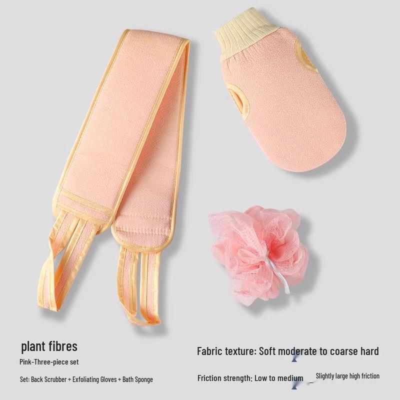 Exfoliating Double-Sided Back Scrubber Towel & Gloves for Men and Women - Gentle Yet Effective