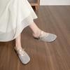 Silver hollow breathable bag head half slippers women's summer one pedal woven fishing net sandals