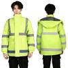 Reflective cotton-padded clothes on duty, cotton-padded raincoat set, winter outdoor traffic rescue, windproof and waterproof cotton-padded raincoat