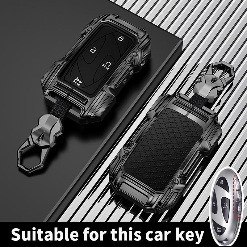 

7 Buttons Zinc Alloy + Silicone Car Key Case Cover For Hyundai Kona Ev Grandeur GN7 IONIQ 6 2023 2024 Remote Key Protect Shell