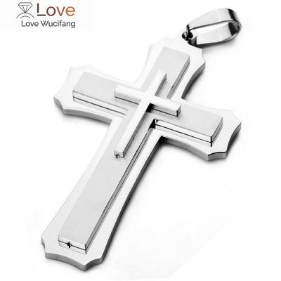 Mode Drei Schicht Kreuz Anhänger Halskette Männer Frauen Trend Hip Hop Schmuck
