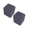 2 Pieces Stretch Rectangular Footstool Cover Ottoman Slipcover Dex , Gray, 25~33cm