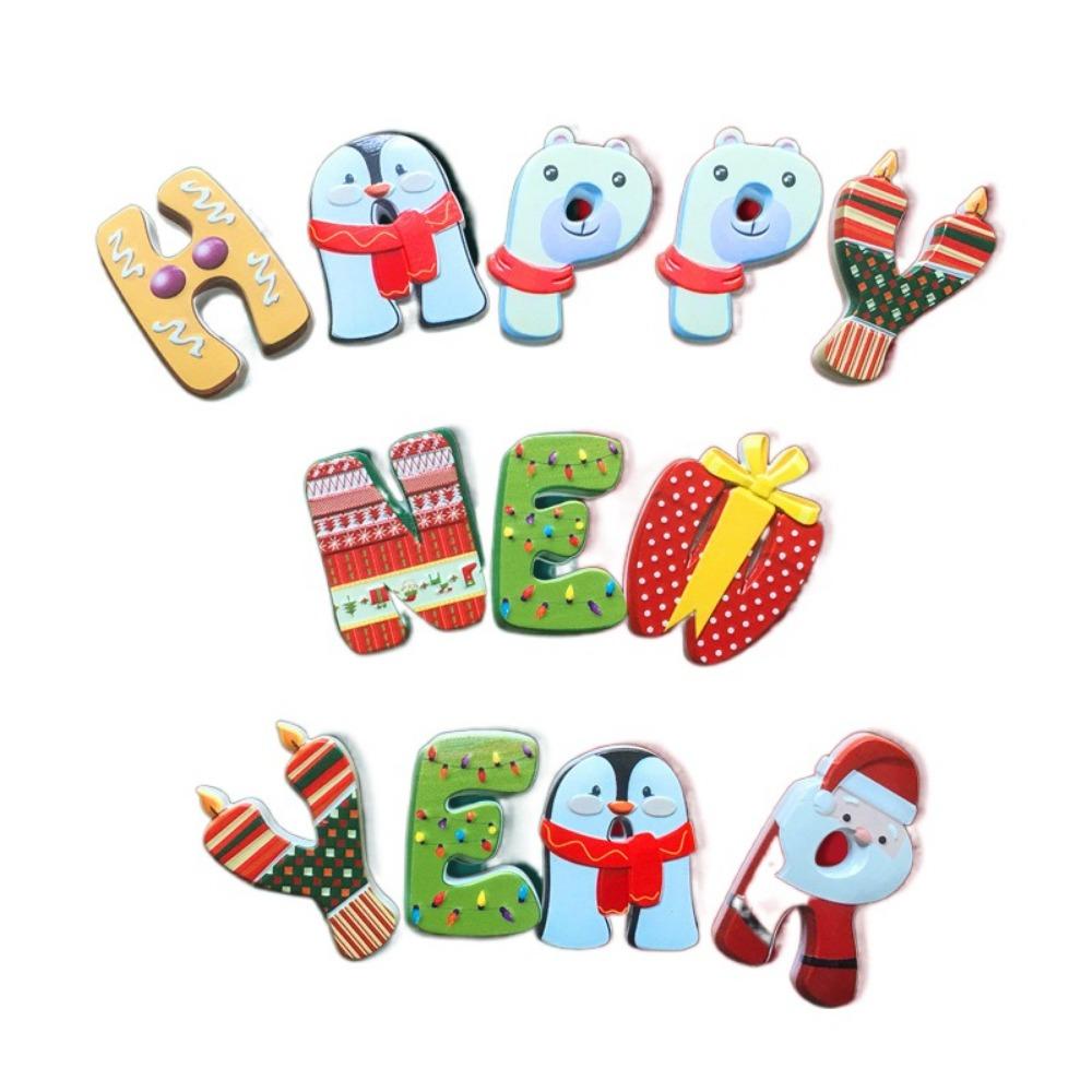 12/14/26Pcs Cute Christmas Alphabet Magnets DIY Christmas Fridge Magnets  Bedroom