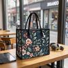 Vintage Floral Women Casual Tote Bag Fashion Daily Shopping Handbag Large Capacity Portable Ladies Shoulder Bag