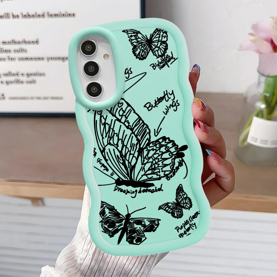 Butterfly Flower Soft Phone Cover Case for Samsung Galaxy A15 A16 A21s A12 A13 A52 A14 A11 A53 A33 A22 A05 A23 A04 A06 A03