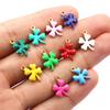 20pcs 13x10mm Stainless Steel Enamel Clover Flower Charms Pendant Stainless Steel DIY Jewelry Making Accessories Findings