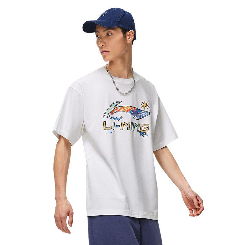 Li-Ning Fashionable Retro Comfortable Versatile Loose Round Neck Short Sleeve T-Shirt Unisex Tops AHSW745-2