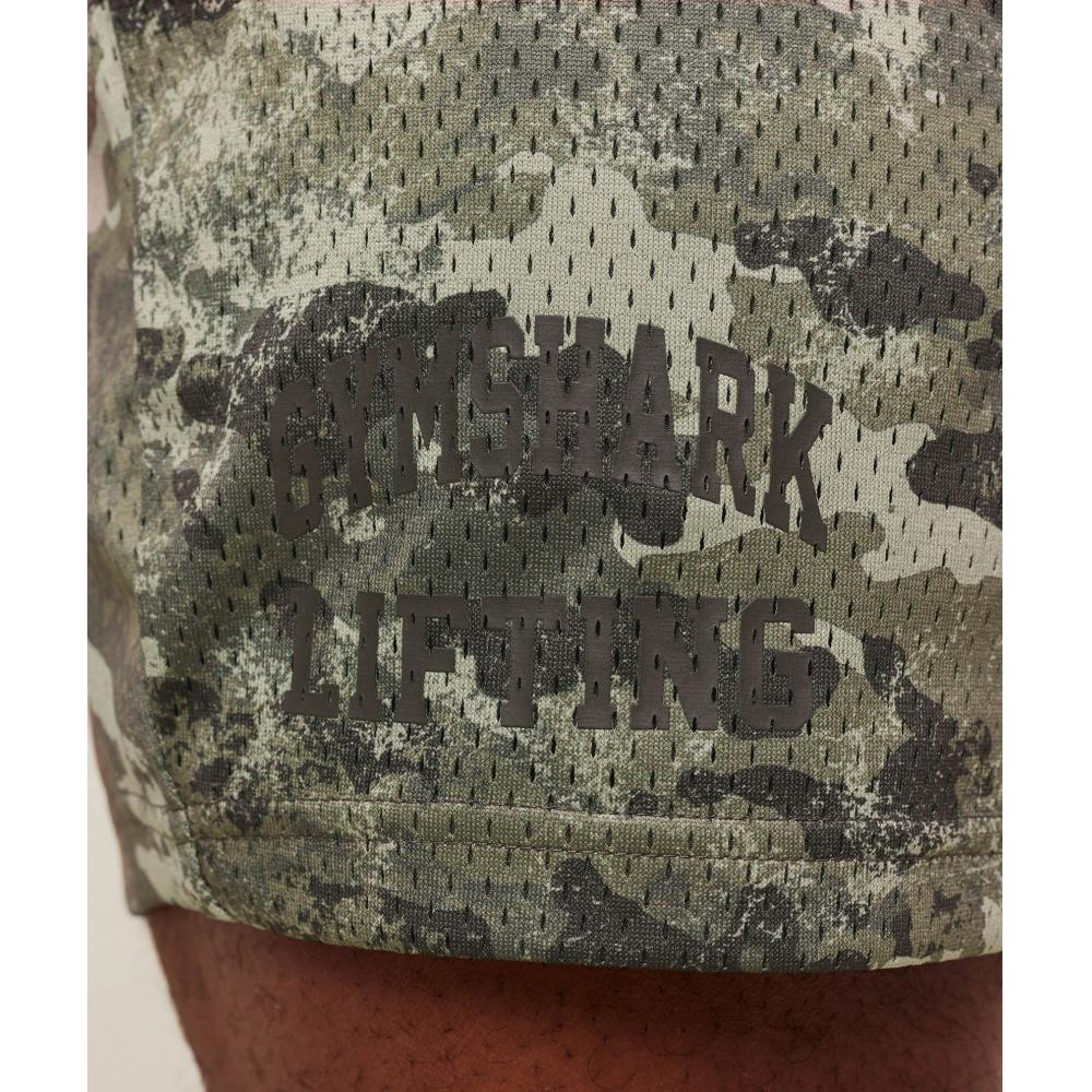 Gymshark Lifting Mesh 5  Shorts Chalk Green A1b9x Ec24