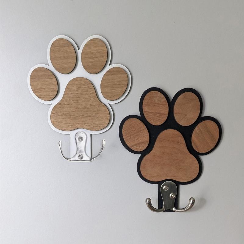 Wooden Claw Print Wall Hook Set Polished Wooden Hanger For Towels Keys Coat Bathroom Bedroom Decoration