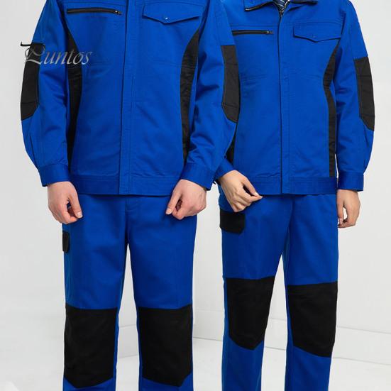 Men Cargo Pants Elastic Waist Multi-Pocket Storage Work Pants Patchwork Color Wear-resistant Cargo Trousers