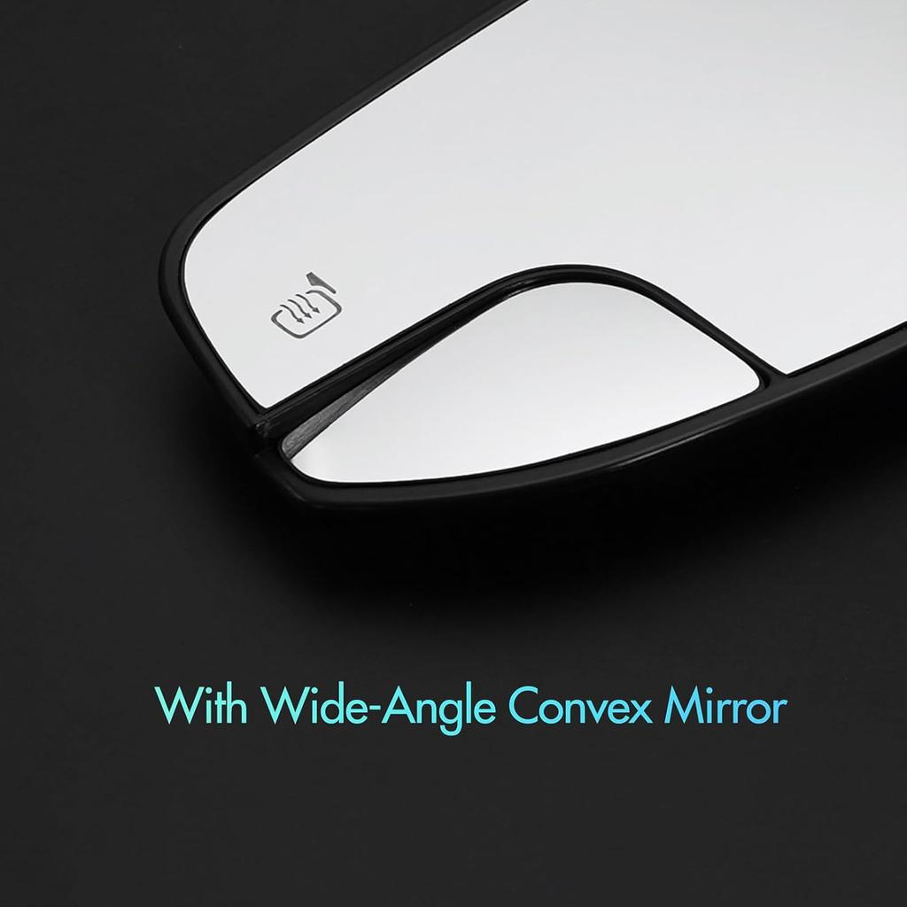 Passenger Side Mirror Replacement For Ford Fusion 2013 2014 2015 2016 2017 2018  , Right Side Exterior Mirror Glass, Heated, Chrome Convex Mirror