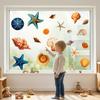 Pegatinas para Ventana de Caracolas y Estrellas de Mar, Adhesivo Impermeable para Ventana con Vida Marina del Océano, Pegatinas Estáticas Reutilizables para Puerta de Cristal, Suministros para Fiestas de Verano