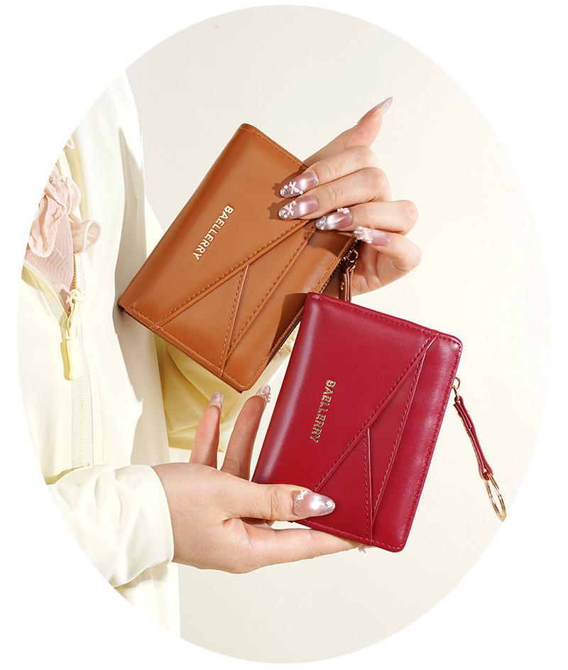 Women's Multi-Card Slot Holder: Anti-Magnetic Zipper Coin Purse, Portable Keychain Card Holder, and ID Storage Bag.