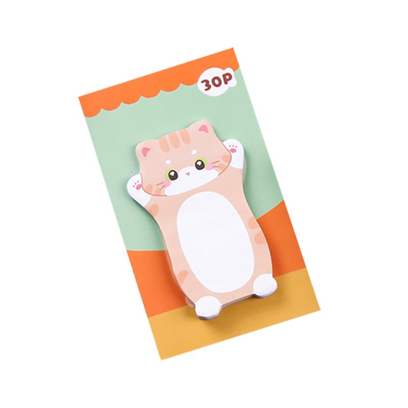 Cartoon Cat Memo Sticky Notes - Cute Irregular Shaped Animal Message Pads for Students