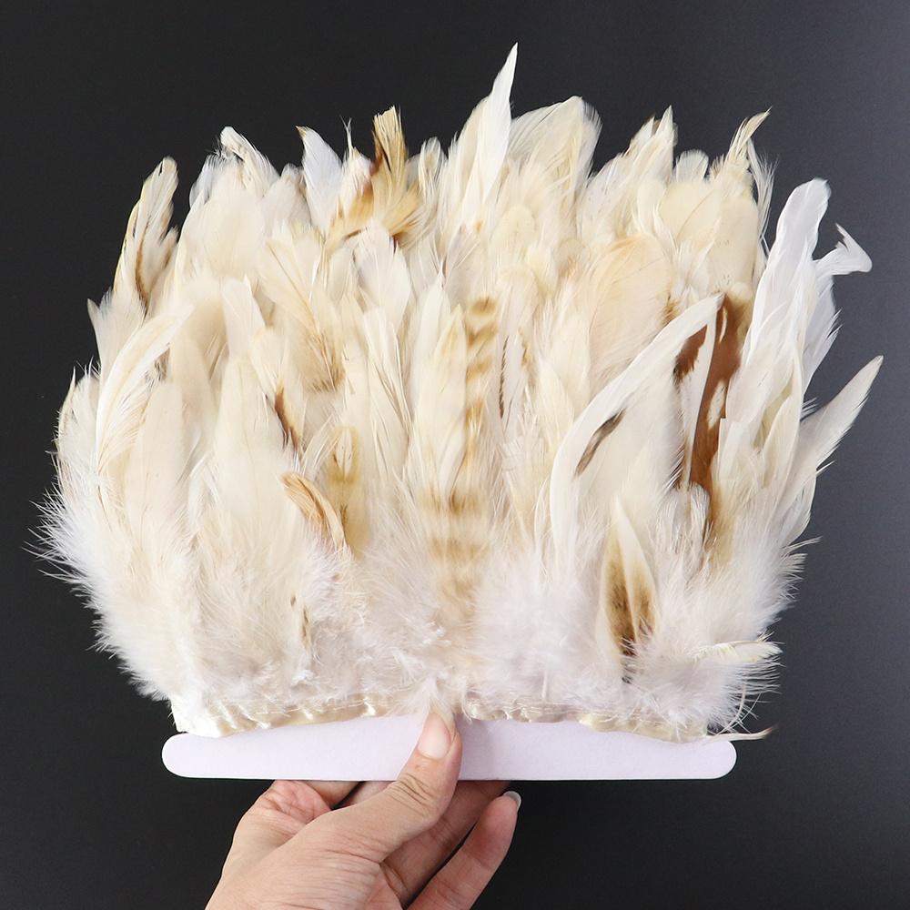 1 Meter Balck Rooster Hair Natural Feathers  Trim Fringe 13-18cm Ribbon for Sewing Clothing Party Decorations Craft Accessories