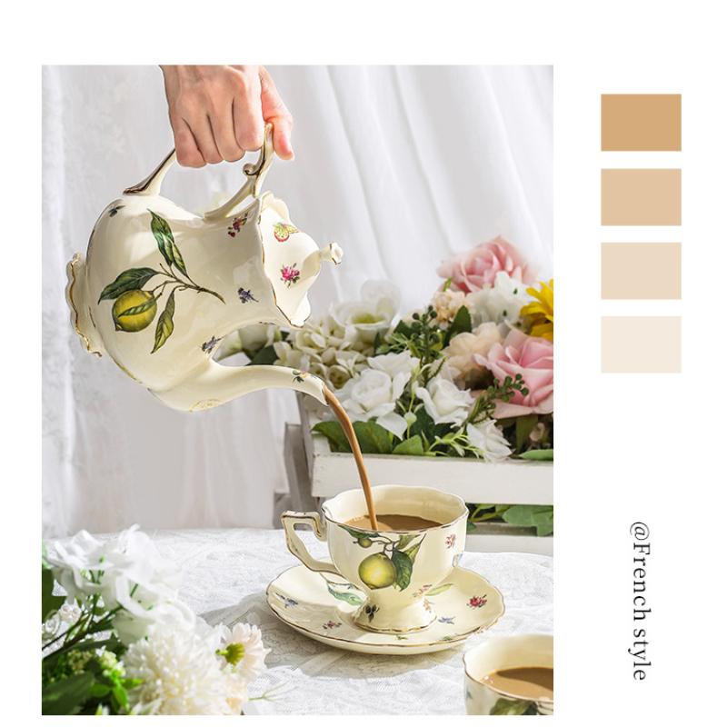 Tasse Thé Anglaise Fleurs Tasse à Thé Anglaise Fleurs Roses - 200ml Avec Soucoupe - Céramique Qualité - Parfait Pour Café Et Thé Service Thé Céramique Lapin