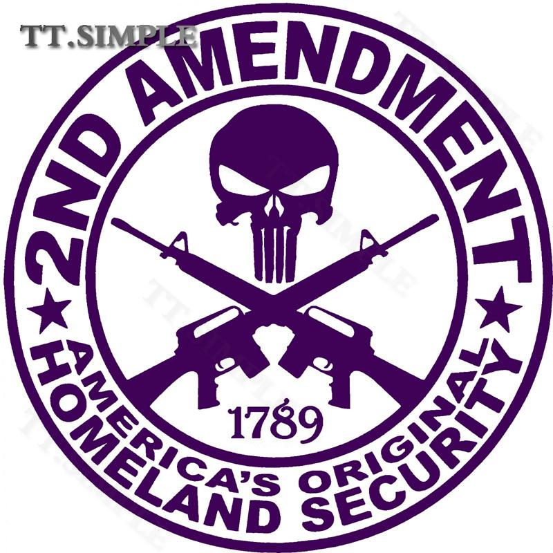 2Nd Amendment Tt Skull Sticker Decal Choose Color And Size Optional 15CM